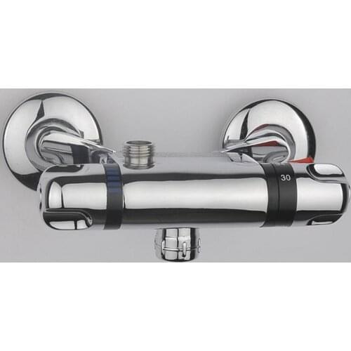 Bathroom thermostatic faucet mixer water tap, Copper shower faucet thermostatic mixing valve, Wall mounted shower faucets chrome