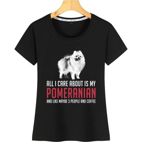 Tops T Shirt Women Pomeranian Comic Inscriptions Custom Tshirt
