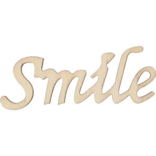 Smile Letters Wooden Hanging Sign Wall Decal Sticker Room Home Decor Ornament