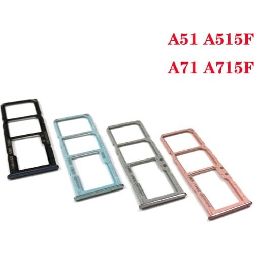 50pcs For Samsung Galaxy A51 A515 A515F A71 A715 A715F A5 A7 2020 Sim Card Reader Holder Dual Sim Card Tray Holder Slot Adapter