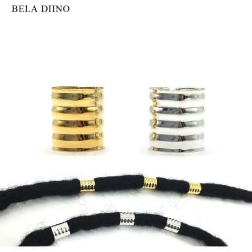 50pcs Silver Gold Hair Jewelry Decoration Rings Hair Dreadlock Accessories Dread Beads Tubes For Braids Children Women African