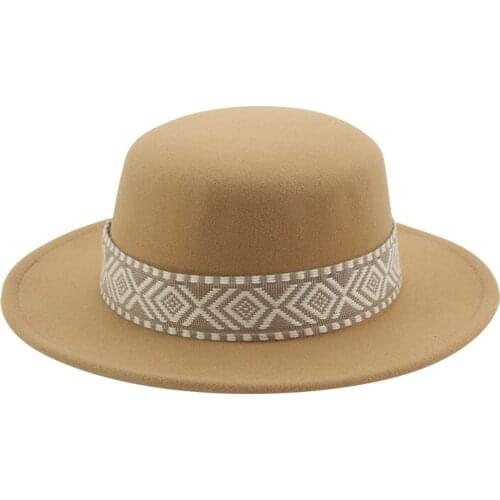 Women hats fedoras solid white black band belt classic formal church men caps panama outdoor casual felted women fedora hats new