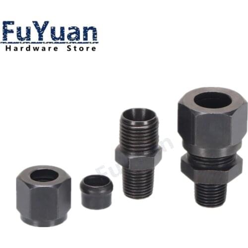 1PCS high Pressure Carbon Steel Ferrule Hydraulic Fittings Male thread 1/8" 1/4" 3/8" 1/2"BSP Pipe Joint Connector