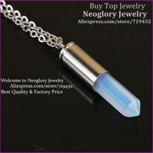 10pcs Natural Opal Quartz Gems Point Bullet Necklace Silver Plated Casing Pendant Drusy Quartz Druzy Stone Pendant Necklace