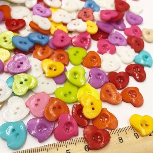 100PC 14mm the Plastic Heart Button/Sewing lots Mix - Free Shipping PT66