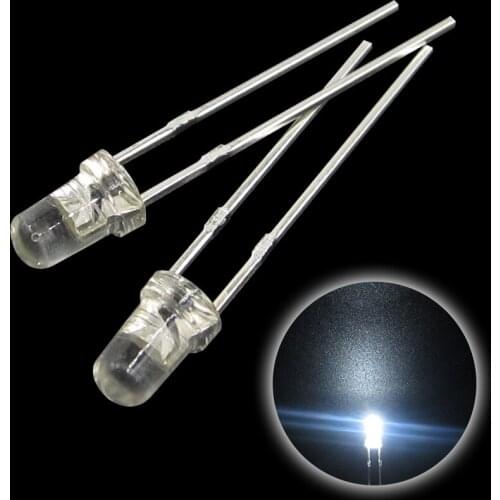 100pcs 3mm white red yellow blue green Light-emitting diode Super Bright Light Bulb Led Lamp New Round random color