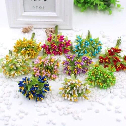 100pcs Artificial Flower Stamen for Craft DIY Wreath Material and Brooch Wrist Flower Scrapbooking Decoration Free Shipping