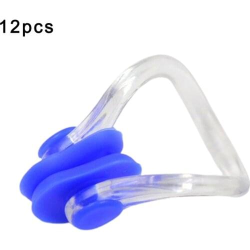 Hot 12pcs/lot Reusable Soft Silicone Swimming Nose Clip Comfortable Diving Surfing Swim Nose Clips For Adults Children