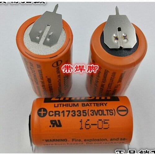2PCS Brand new genuine CR17335(3V) industrial battery with soldering feet CR17335