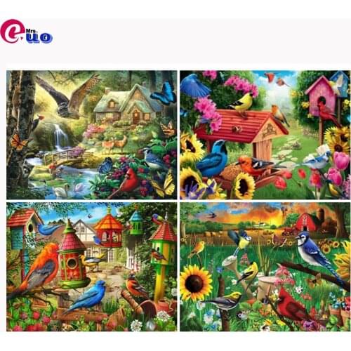 Diamond Painting Animals Full Square 5D DIY Diamond Embroidery Bird Rhinestones Mosaic Parrot House Cross Stitch Home Decor