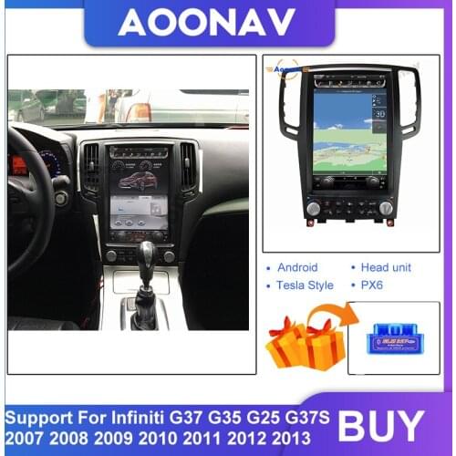 Car Tesla Style HD touch screen auto radio IPS DSP unit for Infiniti G37 G35 G25 G37S 2007-2013 multimedia audio Stereo player