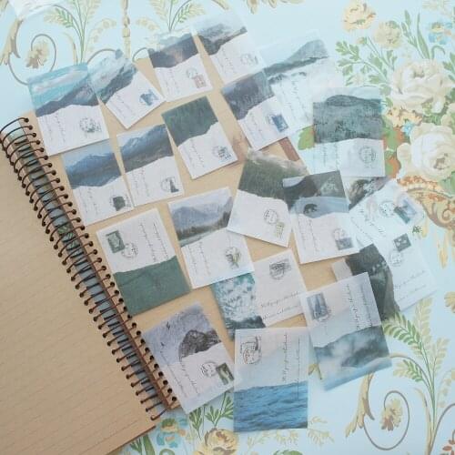 38pcs Mail You A Landscape Style Paper Sticker Scrapbooking DIY Gift Packing Label Decoration Tag