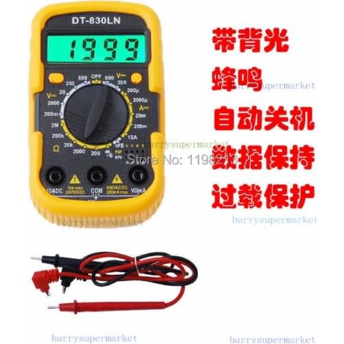 10PCS DT-830LN Mini Digital Multimeter AC DC Current Voltage Meter Tester Voltmeter Ammeter LCD backlight
