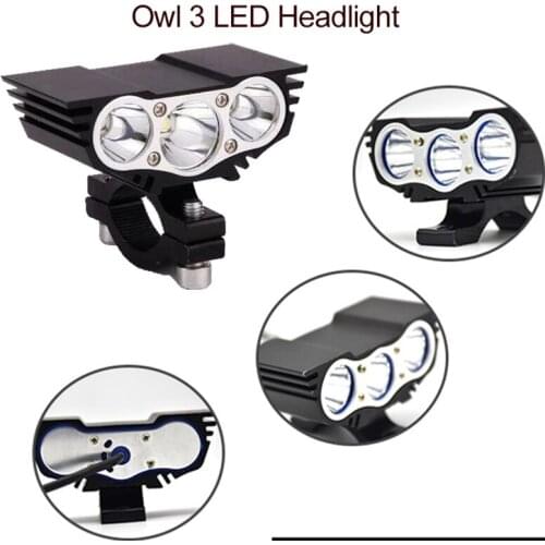 Motorcycle headlights 12V 20W 2LED/3LED Auxiliary driving lights New Owl Motorbike 6000k White work lights fog spot lights