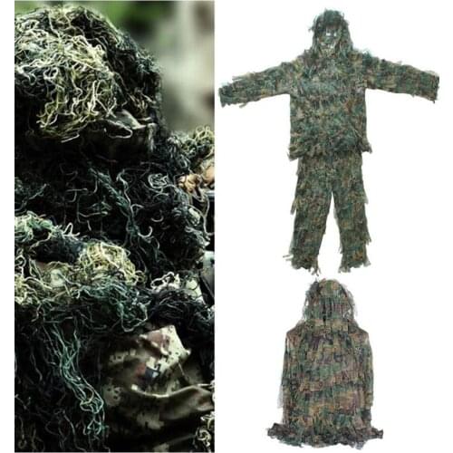 Camouflage Clothing Lightweight Breathable Hunting Suit Hillie Suit Woodland Camouflage Universal Camo Sniper Army For Jungle CS