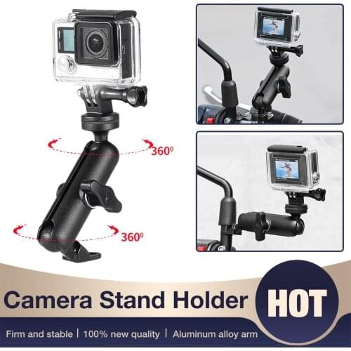 Motorcycle Sports Camera Bracket Bicycle Bike Phone Navigation Holder Support Handlebar Rearview Mirror Mount Clip Bracket