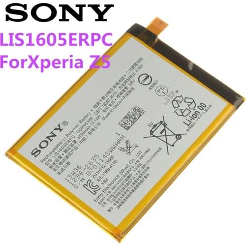 Original Replacement Sony Battery LIS1605ERPC For SONY Xperia Z5 Premium Z5P Dual E6853 E6883 E6833 Genuine Battery 3430mAh