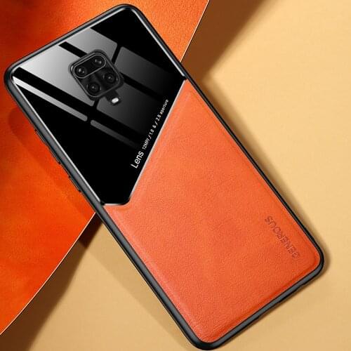 Luxury business Leather texture Phone Case For Xiaomi Redmi Note 9 8 pro max 9s Shockproof Car magnetic holder back Cover fundas