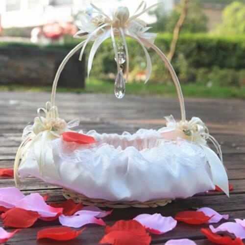 Rose Lace Flower Girl Basket! Wedding Petals Decoration Wedding Ceremony Party Supplies