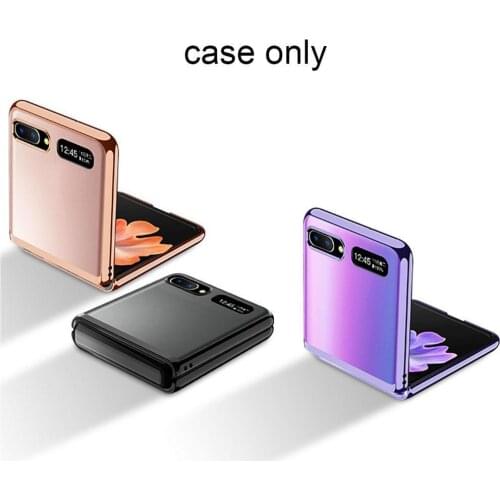 Folding Phone Case For Samsung Galaxy Z Flip 3 Plating Frame Hard Transparent Case Phone Cover Plastic Back Shockproof Case