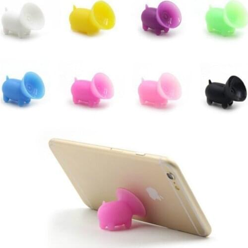 Universal Cute Pig Shape Silicone Mobile Phone Holder Stand Rubber Sucker For iPhone Samsung Galaxy S6 Phones Tablet 500pcs