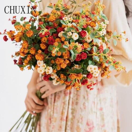 Vintage Silk Bouquet Small Rose Bracts Artificial Flower Rose DIY Wedding Home Christmas Valentines Day Decoration Flower Gift