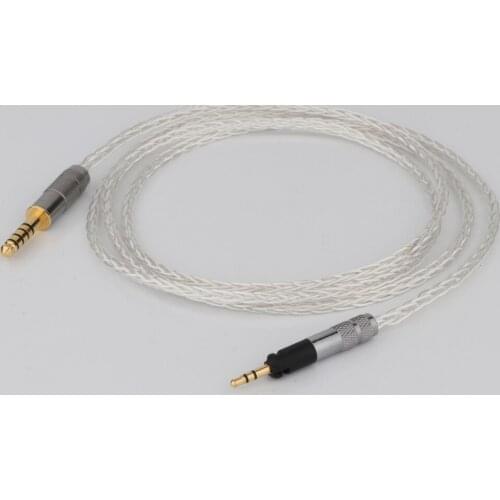 High Quality Preffair Hifi 8cores Silver Plated Headphone Cable adapter cable 2.5mm To 4.4mm balanced male audio earphone cable