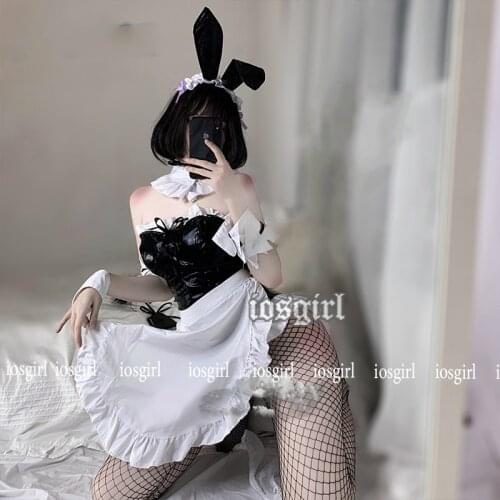 Bunny Gril Pu Leather Sexy Love Live Cosplay Costumes Erotic Lingerie for Women Maid Outfit Kawaii Babydoll Clothes Maid Outfit
