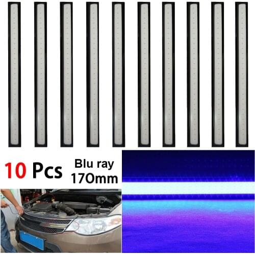 10Pcs 17cm COB Car Daytime Running Light Blue/White LED Strip External Light Waterproof Ice Blue Day Lights Styling Accessories