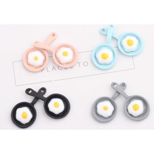 10PCS Kawaii Poached Eggs Enamel Charms Pan Fried Egg Metal Oil Drop Floating Charms For DIY Bracelet Necklace Jewelry Findings