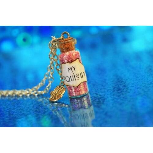 12pcs/lot My Squishy, Finding Nemo Finding Dory Magical Bottle & Fish Charm Necklace Pixar Inspired silver tone