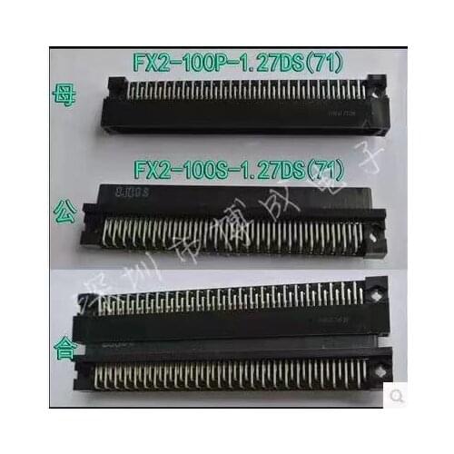 2 pçs/lote FX2-100P-1.27DS FX2-100S-1.27DS 100PCurved Conector macho Conector
