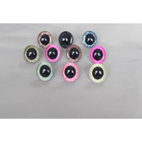 20pcs--Y10-9-12-14-16-20-24-30-35mm 3D glitter Candy color toy eyes + washer for woolen diy plush doll color option