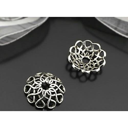 26933)30PCS 16.5MM Antique Style Zinc Alloy Chinese Knot Beads Caps Tassel Caps Jewelry Findings Accessories
