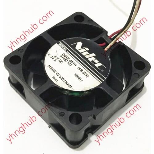 Nidec D04R-05TH 16B DC 5V 0.34A 40x40x15mm 3- Wire Server Cooling Fan
