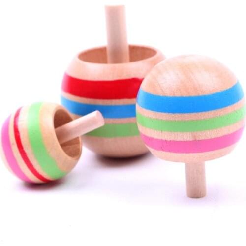 Colorful Wooden Toys Rotating Gyro 3pcs Per Set Wooden Novelty Kids Baby Toy Interesting Spinning Top Childrens Birthday Gifts