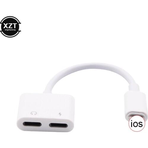 2 in 1 headphone adapter for iphone 8 7 1 7 Plus X for 3.5 mm jack audio cable charging adapter practical mobile phone accessor