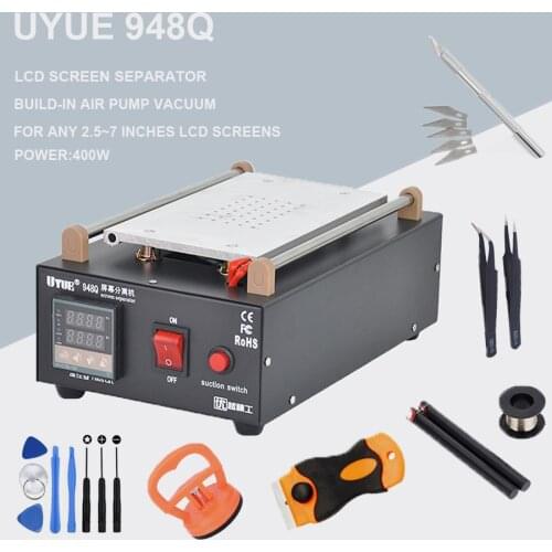 UYUE 948Q Built-in Pump Vacuum Glass LCD Screen Touch Screen Separator Machine Max 7 inches Mobile Phone Disassemble Repair Tool