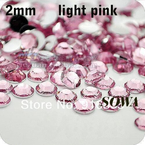 Free Shipping 10000pcs/bag Small Size 2mm Light Pink Color Resin Flatback beads,Nail Art beads,DIY Decoration