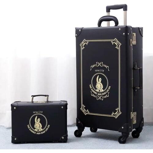 New Women Retro Hand embroidery Travel Suitcase Rolling Luggage sets,12"20"22"24"26"inch Trolley suitcase handbag on Wheels