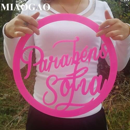 Personalized Baby Name Sign Babyshower Decoration Custom Acrylic Wood Wedding Party Name Letter for Nursery Baby Shower Hanging