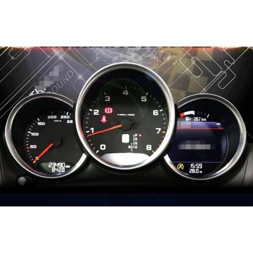 For Porsche Macan 2014 - 2016 Silver Matt Dashboard Meter Ring Cover Trim 3pcs