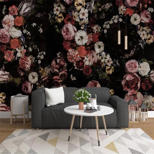 European Nostalgic Hand-painted Rose Flowers 3D Photo Mural Floral Wallpapers for Living Room Bedroom Wall Papers Home Decor