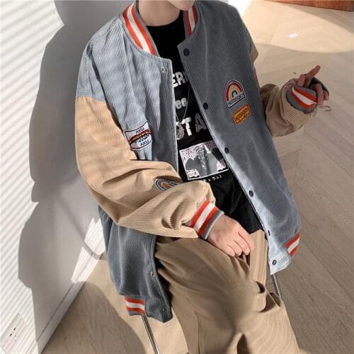 Wick velvet jacket mens Hong Kong style loose tide brand personality color jacket ins Korean version of the trend on clothes