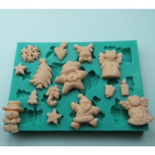 Sell hot New style Christmas theme fondant cake mold silicon soap mold Cake decoration mold Sugar art mold No.FZ017