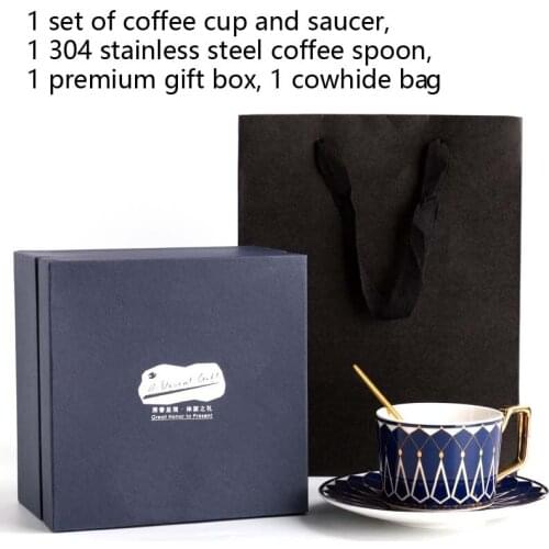 Ceramic bone china European small luxury coffee cup and saucer set retro flower tea cup garland cup delivery gift box ins wind