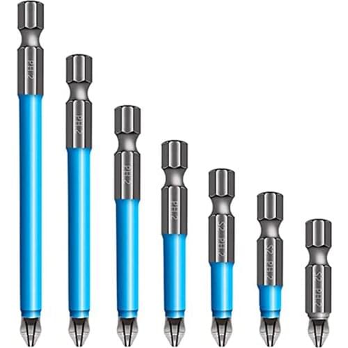 Magnetic Anti-Slip Drill Bit 7Pcs Magnetic PH2 Phillips Bits Set Hand Tools Screwdriver Drill Bit 25mm-150mm ALS88