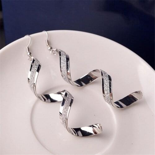 Fashion Women Ladies Individual Scrub Joker Spiral Geometric Earrings Alloy Dangle Earrings Jewelry Gifts