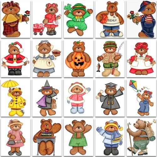 5D DIY Diamond Painting Kit Paint Cartoon Love Teddy bear Flower Full Square&Round embroidery mosaic Cross stitch Home Decor Art