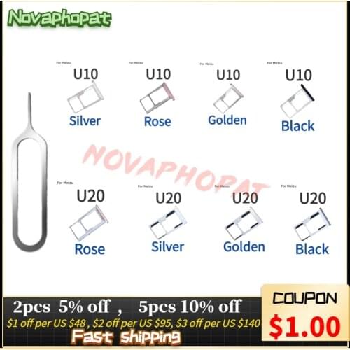 Novaphopat For Meizu U10 U20 SIM Card Tray Holder Micro SD Slot Socket Adapter Replacement + Tracking